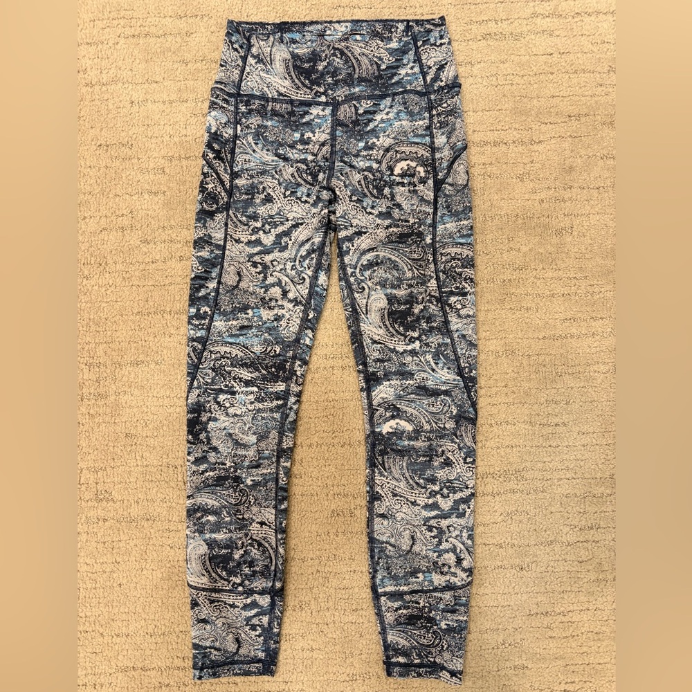 lululemon athletica Paisley Print Leggings - Blue and Gray